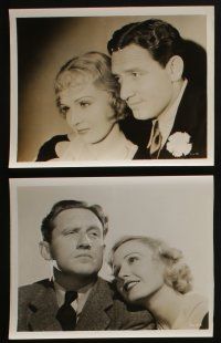 4e516 SHOW-OFF 8 8x10 stills '34 great romantic close ups of Spencer Tracy & Madge Evans, more!