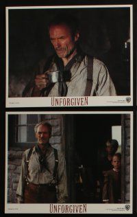4e141 UNFORGIVEN 8 8x10 mini LCs '92 gunslinger Clint Eastwood, Gene Hackman, Morgan Freeman!