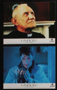 4e142 UNHOLY 8 color English FOH LCs '88 tonight evil goes over the edge, religious horror images!