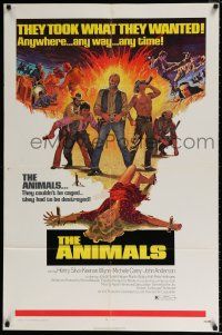 4f046 ANIMALS 1sh '70 Henry Silva, Keenan Wynn, they took what they wanted!