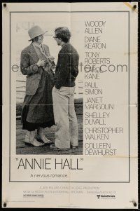4f048 ANNIE HALL 1sh '77 full-length Woody Allen & Diane Keaton in a nervous romance!
