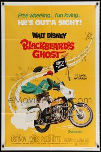 4f100 BLACKBEARD'S GHOST 1sh R76 Walt Disney, artwork of wacky invisible pirate Peter Ustinov!