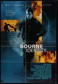 4f113 BOURNE IDENTITY DS 1sh '02 cool image of Matt Damon as the perfect weapon!