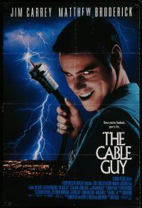 4f138 CABLE GUY int'l DS 1sh '96 Jim Carrey, Matthew Broderick, directed by Ben Stiller!