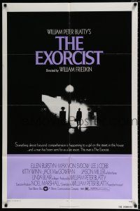 4f244 EXORCIST 1sh '74 William Friedkin, Max Von Sydow, William Peter Blatty horror classic!