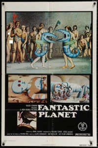 4f256 FANTASTIC PLANET 1sh '73 La Planete Sauvage, wild sci-fi cartoon art, Cannes winner!