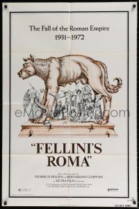 4f263 FELLINI'S ROMA 1sh '72 Italian Federico classic, the fall of the Roman Empire!
