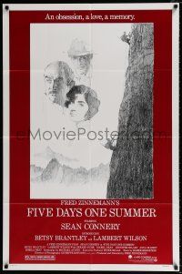 4f270 FIVE DAYS ONE SUMMER 1sh '82 Sean Connery, Zinnemann, cool mountain climbing artwork!