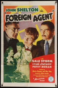 4f283 FOREIGN AGENT 1sh '42 Gale Storm & John Shelton try to smash a Nazi spy ring!
