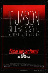 4f294 FRIDAY THE 13th PART V 1sh '85 A New Beginning, Jason haunts you, slasher horror sequel!