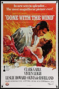 4f322 GONE WITH THE WIND 1sh R89 Clark Gable, Vivien Leigh, Terpning artwork, all-time classic!
