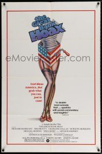 4f326 GREAT BANK HOAX 1sh '79 Richard Basehart, Ned Beatty, cool art of sexy legs in garters!