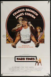 4f340 HARD TIMES 1sh '75 Walter Hill, Dippel art of Charles Bronson, The Streetfighter!