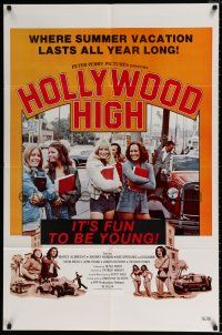 4f367 HOLLYWOOD HIGH 1sh '76 where summer vacation lasts all year long, it's fun to be young!