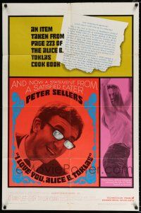 4f384 I LOVE YOU, ALICE B. TOKLAS 1sh '68 Peter Sellers & sexy Leigh Taylor-Young!