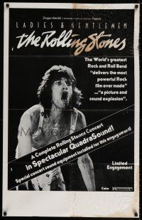 4f440 LADIES & GENTLEMEN THE ROLLING STONES 1sh '73 great c/u of rock & roll singer Mick Jagger!