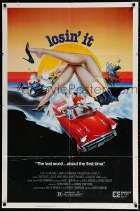 4f469 LOSIN' IT 1sh '83 young Tom Cruise, cool different sexy artwork of legs & car!