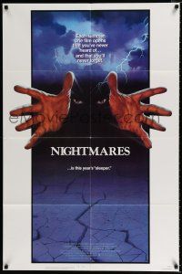 4f574 NIGHTMARES 1sh '83 cool sci-fi horror art of faceless man reaching forward!