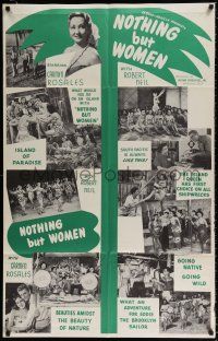 4f580 NOTHING BUT WOMEN 1sh '50s Eddie the Brooklyn sailor in Heaven in the South Pacific!