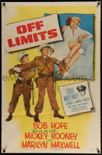 4f594 OFF LIMITS 1sh '53 soldiers Bob Hope & Mickey Rooney, sexy Marilyn Maxwell!