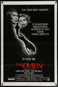 4f597 OMEN style F 1sh '76 Gregory Peck, Lee Remick, Satanic horror, you have been warned!