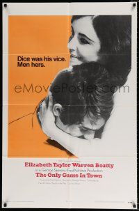 4f608 ONLY GAME IN TOWN int'l 1sh '69 Elizabeth Taylor & Warren Beatty are in love in Las Vegas!
