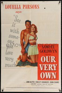 4f614 OUR VERY OWN style B 1sh '50 different art of sexy Ann Blyth & Farley Granger!