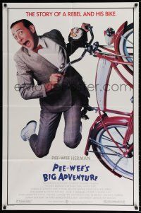 4f637 PEE-WEE'S BIG ADVENTURE 1sh '85 Tim Burton, best image of Paul Reubens & his beloved bike!