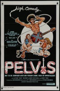 4f638 PELVIS 1sh '77 great Elvis comedy spoof, high comedy, wackiest art!