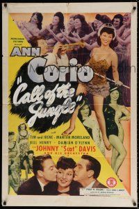 4f760 SARONG GIRL 1sh '43 sexy tropical dancer Ann Corio with Johnny Scat Davis & his band!