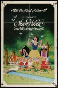 4f817 SNOW WHITE & THE SEVEN DWARFS 1sh R83 Walt Disney animated cartoon fantasy classic!