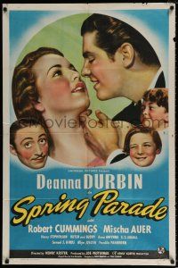 4f832 SPRING PARADE style D 1sh '40 Robert Cummings and pretty Deanna Durbin, Butch and Buddy!