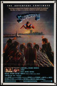 4f871 SUPERMAN II 1sh '81 Christopher Reeve, Terence Stamp, battle over New York City!