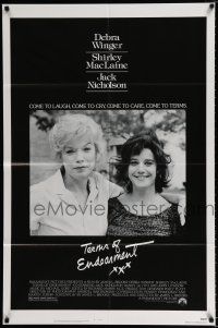 4f887 TERMS OF ENDEARMENT 1sh '83 great close up of Shirley MacLaine & Debra Winger!