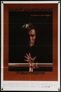 4f907 TIGHTROPE int'l 1sh '84 Clint Eastwood is a cop on the edge, cool handcuff image!