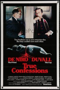 4f927 TRUE CONFESSIONS int'l 1sh '81 priest Robert De Niro, detective Robert Duvall!