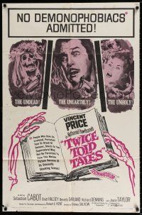 4f928 TWICE TOLD TALES 1sh '63 Vincent Price, Nathaniel Hawthorne, a trio of unholy horror!