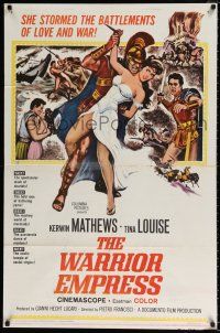 4f954 WARRIOR EMPRESS 1sh '60 Tina Louise stormed the battlements of love & war, Kerwin Mathews!