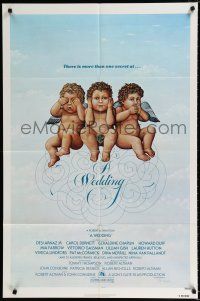 4f958 WEDDING 1sh '78 Robert Altman, artwork of cute cherubs by R. Hess!
