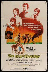4f973 WILD COUNTRY 1sh '71 Disney, artwork of Vera Miles, Ron Howard and brother Clint Howard!