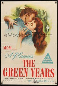 4g193 GREEN YEARS Aust 1sh '46 stone litho of Tom Drake & Beverly Tyler, from A.J. Cronin novel!