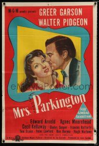 4g217 MRS. PARKINGTON Aust 1sh '44 great romantic art of Greer Garson & Walter Pidgeon!