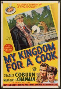 4g221 MY KINGDOM FOR A COOK Aust 1sh '43 Charles Coburn, Marguerite Chapman, Bill Carter!