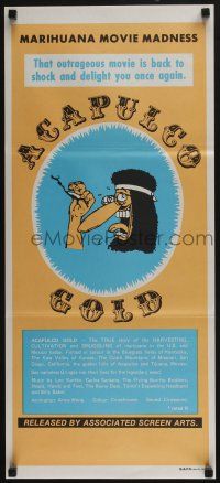 4g704 ACAPULCO GOLD Aust daybill R80s marijuana movie madness, Freak Brothers cartoon art!