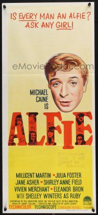 4g710 ALFIE Aust daybill '66 British cad Michael Caine loves them and leaves them, ask any girl!