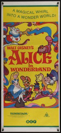 4g711 ALICE IN WONDERLAND Aust daybill R74 Walt Disney Lewis Carroll classic!