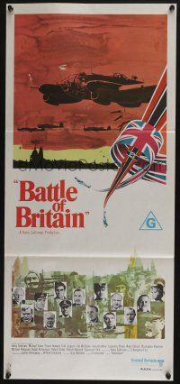 4g725 BATTLE OF BRITAIN Aust daybill '69 all-star cast in historical World War II battle!
