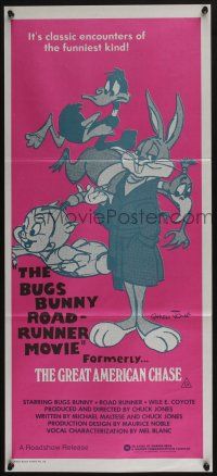 4g738 BUGS BUNNY & ROAD RUNNER MOVIE Aust daybill '79 Chuck Jones classic comedy cartoon!