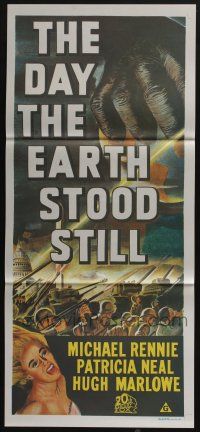 4g760 DAY THE EARTH STOOD STILL Aust daybill R70s Robert Wise, art of giant hand & Patricia Neal!
