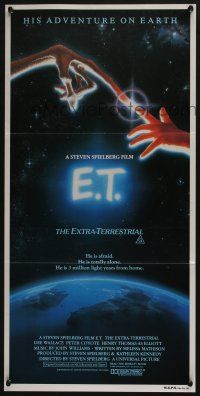 4g772 E.T. THE EXTRA TERRESTRIAL Aust daybill '82 Steven Spielberg, great John Alvin artwork!